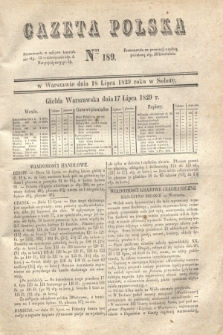 Gazeta Polska. 1829, Nro 189 (18 lipca)
