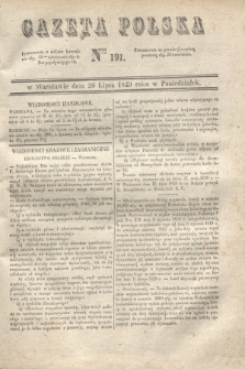 Gazeta Polska. 1829, Nro 191 (20 lipca)