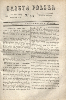 Gazeta Polska. 1829, Nro 215 (13 sierpnia)