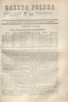 Gazeta Polska. 1829, Nro 217 (16 sierpnia)