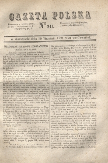Gazeta Polska. 1829, Nro 241 (10 września) + dod.