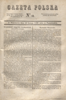Gazeta Polska. 1830, Nro 43 (15 lutego)