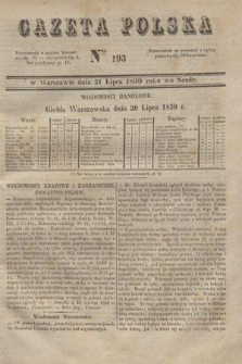 Gazeta Polska. 1830, Nro 193 (21 lipca)