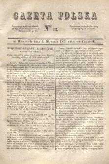 Gazeta Polska. 1830, Nro 12 (14 stycznia)