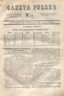 Gazeta Polska. 1830, Nro 14 (16 stycznia)