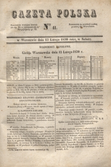 Gazeta Polska. 1830, Nro 41 (13 lutego) + dod.