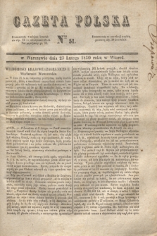 Gazeta Polska. 1830, Nro 51 (23 lutego)