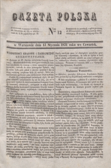 Gazeta Polska. 1831, Nro 12 (13 stycznia)