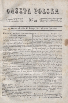 Gazeta Polska. 1831, Nro 39 (10 lutego)