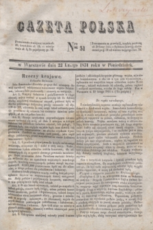 Gazeta Polska. 1831, Nro 51 (22 lutego)