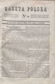 Gazeta Polska. 1831, Nro 70 (13 marca)