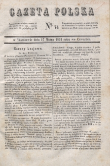 Gazeta Polska. 1831, Nro 74 (17 marca)