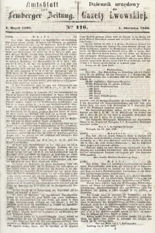 Amtsblatt zur Lemberger Zeitung = Dziennik Urzędowy do Gazety Lwowskiej. 1860, nr 176