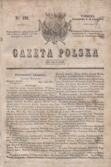 Gazeta Polska. 1831, Nro 191 (18 lipca)