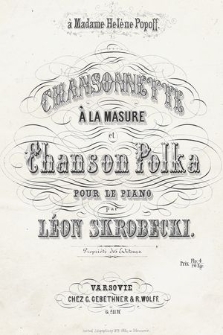 Chansonnette à la masure et Chanson polka : pour le piano