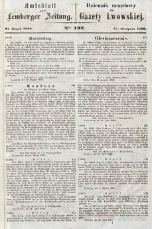 Amtsblatt zur Lemberger Zeitung = Dziennik Urzędowy do Gazety Lwowskiej. 1860, nr 192