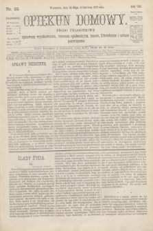 Opiekun Domowy : pismo tygodniowe sprawom wychowania, rzeczom społecznym, nauce, literaturze i sztuce poświęcone. R.8, Serya 3, nr 23 (5 czerwca 1872)