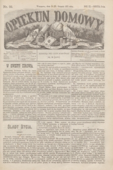 Opiekun Domowy : pismo tygodniowe sprawom wychowania, rzeczom społecznym, literaturze i sztukom pięknym poświęcone. R.9, Seryja 3, nr 35 (27 sierpnia 1873)