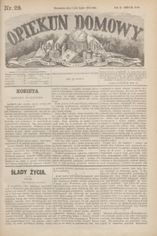 Opiekun Domowy : pismo tygodniowe sprawom wychowania, rzeczom społecznym, literaturze i sztukom pięknym poświęcone. R.10, Seryja 3, nr 28 (15 lipca 1874)