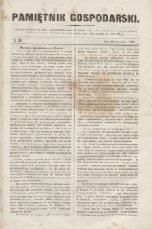 Pamiętnik Gospodarski. R.1, N. 38 (22 września 1849)