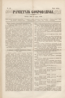 Pamiętnik Gospodarski. R.2, N. 19 (11 maja 1850)