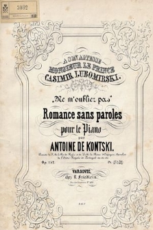 Ne m'oubilez pas : romance sans paroles : op. 152