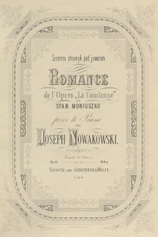 Szemrze strumyk pod jaworem : romance de l'opera „La Comtesse” de Stan. Moniuszko : pour le piano : op. 59