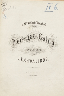 Renegat Galop : pour piano