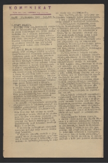 Komunikat : Wyd. Okr. Rady Konwentu Org. Niepodl. 1943, nr 66 (20 sierpnia)