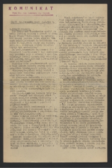 Komunikat : Wyd. Okr. Rady Konwentu Org. Niepodl. 1943, nr 73 (14 września)