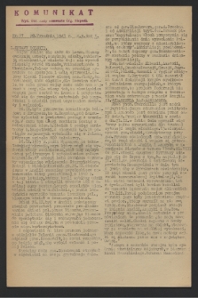 Komunikat : Wyd. Okr. Rady Konwentu Org. Niepodl. 1943, nr 77 (29 września)