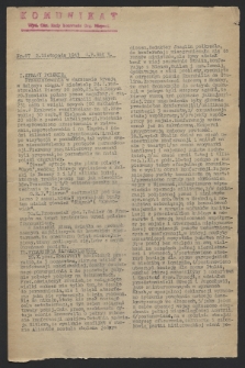 Komunikat : Wyd. Okr. Rady Konwentu Org. Niepodl. 1943, nr 87 (2 listopada)