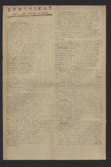 Komunikat : Wyd. Okr. Rady Konwentu Org. Niepodl. 1943, nr 92 (19 listopada)