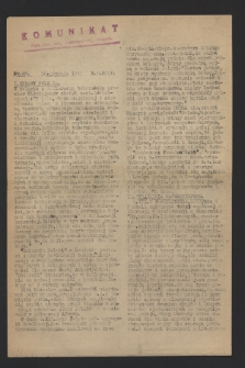 Komunikat : Wyd. Okr. Rady Konwentu Org. Niepodl. 1943, nr 98 (10 grudnia)