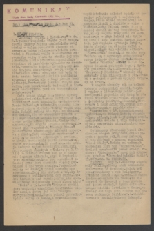 Komunikat : Wyd. Okr. Rady Konwentu Org. Niepodl. 1944, nr 3 (11 stycznia)