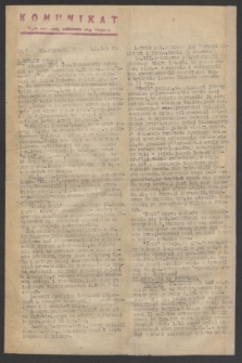 Komunikat : Wyd. Okr. Rady Konwentu Org. Niepodl. 1944, nr 7 (25 stycznia)