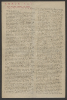 Komunikat : Wyd. Okr. Rady Konwentu Org. Niepodl. 1944, nr 84 (20 października)
