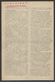 Komunikat : Wyd. Okr. Rady Konwentu Org. Niepodl. 1944, nr 85 (24 października)