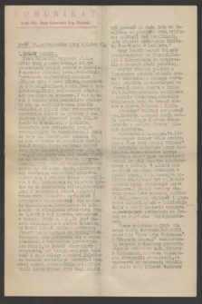 Komunikat : Wyd. Okr. Rady Konwentu Org. Niepodl. 1944, nr 87 (31 października)