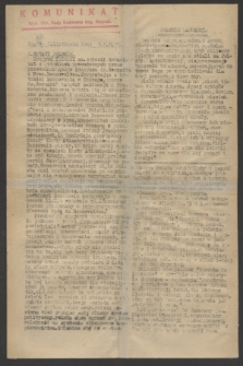 Komunikat : Wyd. Okr. Rady Konwentu Org. Niepodl. 1944, nr 88 (3 listopada)