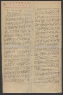 Komunikat : Wyd. Okr. Rady Konwentu Org. Niepodl. 1944, nr 89 (7 listopada)