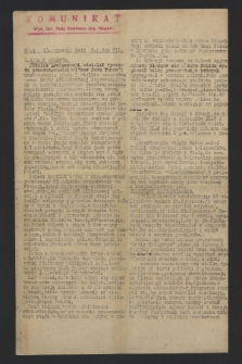 Komunikat : Wyd. Okr. Rady Konwentu Org. Niepodl. 1945, nr 4 (13 stycznia)