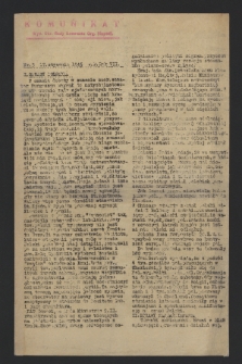 Komunikat : Wyd. Okr. Rady Konwentu Org. Niepodl. 1945, nr 5 (17 stycznia)