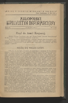 Małopolski Biuletyn Informacyjny. R.3, nr 3 (16 stycznia 1944)