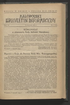 Małopolski Biuletyn Informacyjny. R.3, nr 5 (30 stycznia 1944)