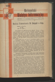 Małopolski Biuletyn Informacyjny. R.3, nr 7 (13 lutego 1944)