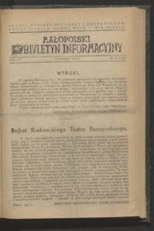 Małopolski Biuletyn Informacyjny. R.3, nr 14 (2 kwietnia 1944)