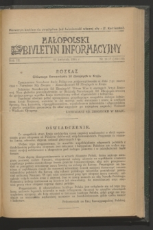 Małopolski Biuletyn Informacyjny. R.3, nr 16/17 (23 kwietnia 1944)