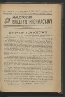 Małopolski Biuletyn Informacyjny. R.3, nr 20 (14 maja 1944)