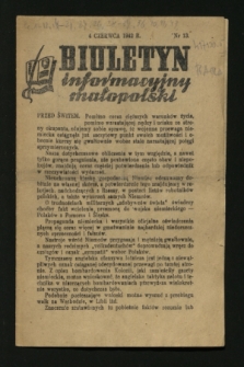 Biuletyn Informacyjny Małopolski. 1942, nr 13 (4 czerwca)